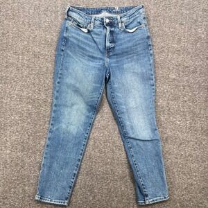 Old Navy OG Straight High Rise Medium Wash Blue Jeans Womens 10 Secret Smooth